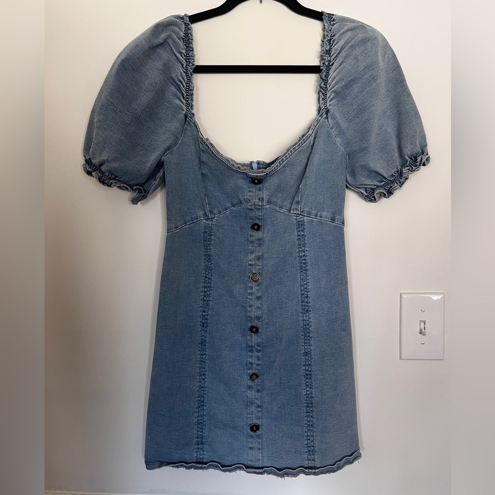 Altar'd State Blue Denim Midi Dress